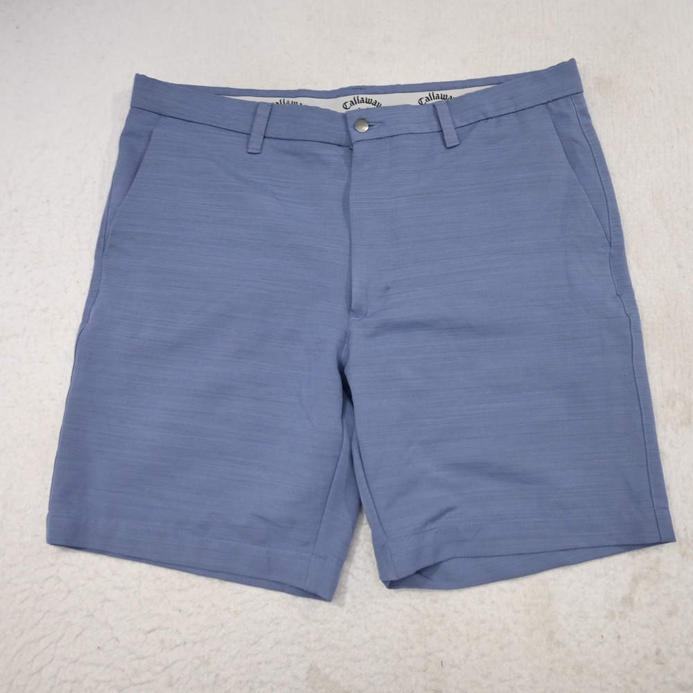 Callaway Golf Shorts Mens 36 Blue Performance Flat Front Stretch Melange